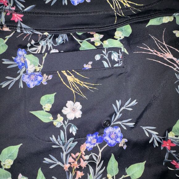 Athleta Gold Coast Surge Shorts Swim Bottoms Size Large Black Floral Print - Picture 7 of 8